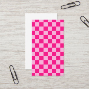 Geruite vierkanten licht roze geometrisch retro visitekaartje