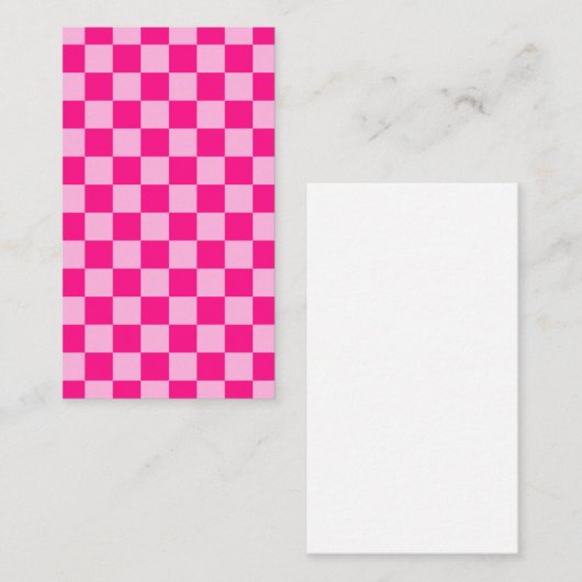 Geruite vierkanten licht roze geometrisch retro visitekaartje (Voorkant / Achterkant)