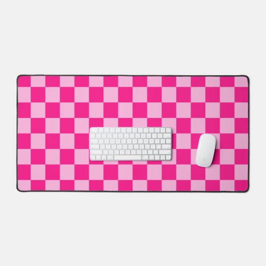 Geruite vierkanten licht warm roze geometrische re bureaumat (Keyboard & Muis)