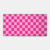 Geruite vierkanten licht warm roze geometrische re bureaumat (Voorkant)