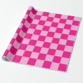 Geruite vierkanten licht warm roze geometrische re cadeaupapier (Uitgerold)