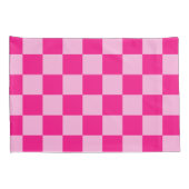 Geruite vierkanten licht warm roze geometrische re kussensloop (Achterkant-Rechts)