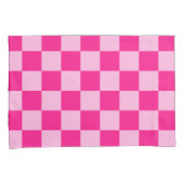 Geruite vierkanten licht warm roze geometrische re kussensloop (Voorkant-Rechts)