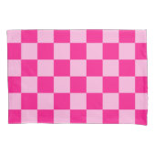 Geruite vierkanten licht warm roze geometrische re kussensloop (Voorkant)