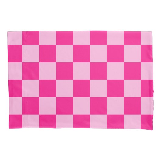 Geruite vierkanten licht warm roze geometrische re kussensloop (Voorkant)