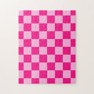 Geruite vierkanten licht warm roze geometrische re legpuzzel