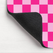 Geruite vierkanten licht warm roze geometrische re muismat (Hoek)