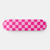 Geruite vierkanten licht warm roze geometrische re persoonlijk skateboard (Horizontaal)