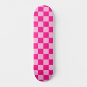Geruite vierkanten licht warm roze geometrische re persoonlijk skateboard (Voorkant)