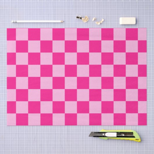 Geruite vierkanten licht warm roze geometrische re tissuepapier (Craft)