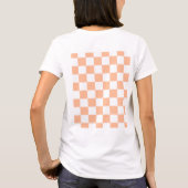 Geruite vierkanten perzik en witte geometrische re t-shirt (Achterkant)