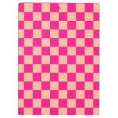 Geruite vierkanten perzik heet roze geometrische r klembord (Achterkant)