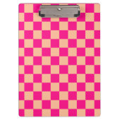 Geruite vierkanten perzik heet roze geometrische r klembord (Voorkant)