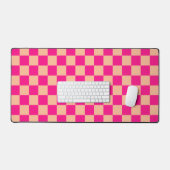 Geruite vierkanten perzik hete roze geometrische r bureaumat (Keyboard & Muis)