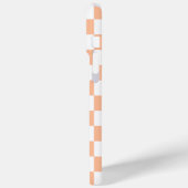 Geruite vierkanten perzik sinaasappel wit geometri Case-Mate iPhone case (Achterkant / Links)