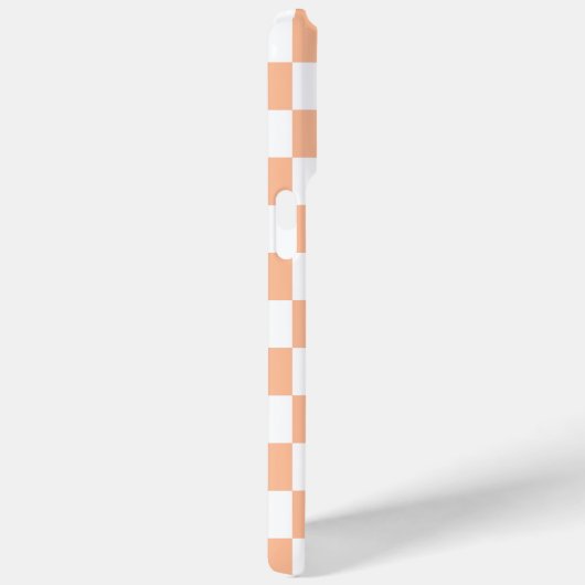 Geruite vierkanten perzik sinaasappel wit geometri Case-Mate iPhone case (Achterkant / Rechts)