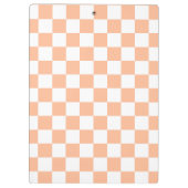 Geruite vierkanten perzik sinaasappel wit geometri klembord (Achterkant)