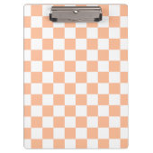 Geruite vierkanten perzik sinaasappel wit geometri klembord (Voorkant)