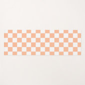 Geruite vierkanten perzik sinaasappel wit geometri yogamat (Voorkant (horizontaal))