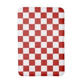 Geruite vierkanten rood wit geometrisch retro badmat (Voorkant Verticaal)