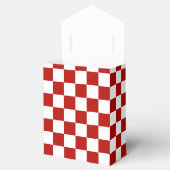 Geruite vierkanten rood wit geometrisch retro bedankdoosjes (Geopend)
