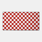 Geruite vierkanten rood wit geometrisch retro bureaumat (Voorkant)