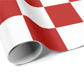 Geruite vierkanten rood wit geometrisch retro cadeaupapier (Rol Hoek)