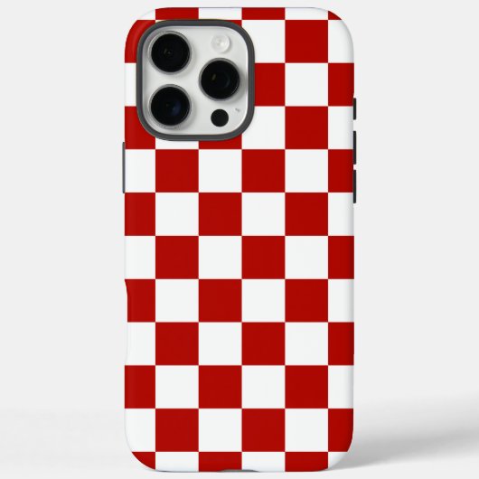 Geruite vierkanten rood wit geometrisch retro Case-Mate iPhone case (Achterkant)