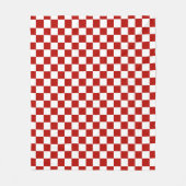 Geruite vierkanten rood wit geometrisch retro fleece deken (Voorkant)