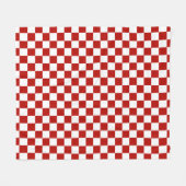 Geruite vierkanten rood wit geometrisch retro fleece deken (Voorkant (Horizontaal))