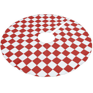 Geruite vierkanten rood wit geometrisch retro kerstboom rok