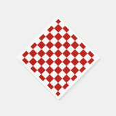 Geruite vierkanten rood wit geometrisch retro papi servet (Hoek)