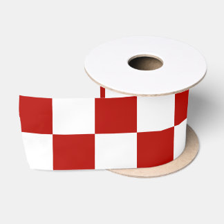 Geruite vierkanten rood wit geometrisch retro satijnen lint
