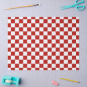 Geruite vierkanten rood wit geometrisch retro tissuepapier (Craft)