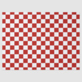 Geruite vierkanten rood wit geometrisch retro tissuepapier (Voorkant)