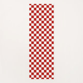 Geruite vierkanten rood wit geometrisch retro yogamat (Voorkant)