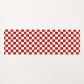 Geruite vierkanten rood wit geometrisch retro yogamat (Voorkant (horizontaal))
