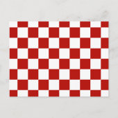 Geruite vierkanten rood wit geometrische retro briefkaart (Voorkant)