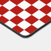 Geruite vierkanten rood wit geometrische retro bureaumat (Hoek)