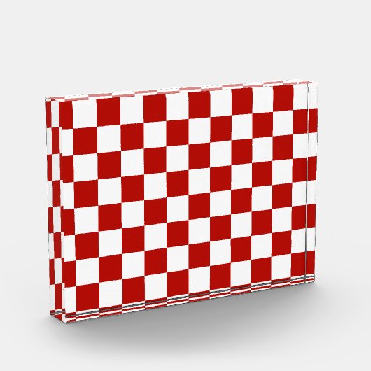 Geruite vierkanten rood wit geometrische retro fotoblokken (Links)