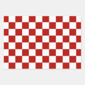 Geruite vierkanten rood wit geometrische retro inpakpapier vel (Voorkant 3)
