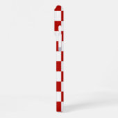 Geruite vierkanten rood wit geometrische retro iPhone hoesje (Linkerkant)