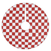 Geruite vierkanten rood wit geometrische retro kerstboom rok (Voorkant)