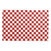 Geruite vierkanten rood wit geometrische retro kussensloop (Achterkant)