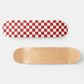 Geruite vierkanten rood wit geometrische retro persoonlijk skateboard (Horizontaal)