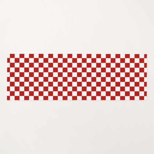 Geruite vierkanten rood wit geometrische retro yogamat (Voorkant (horizontaal))
