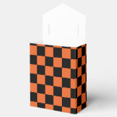 Geruite vierkanten Zwart en oranje geometrisch ret Bedankdoosjes (Geopend)