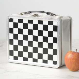 Geruite vierkanten zwart en wit geometrisch retro
