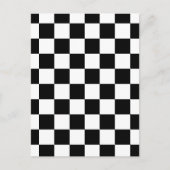 Geruite vierkanten zwart en wit geometrisch retro briefkaart (Voorkant)