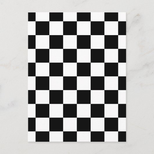 Geruite vierkanten zwart en wit geometrisch retro briefkaart (Voorkant)